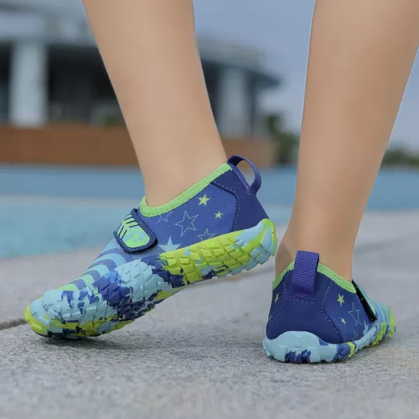 Quickshark Kids Water Shoes Boys Girls Barefoot Aqua Socks Outdoor Indoor Quick Dry Sandals Lightweight Slip On Walking Sneakers for Beach Pool Swim Little KidBig Kid11blue