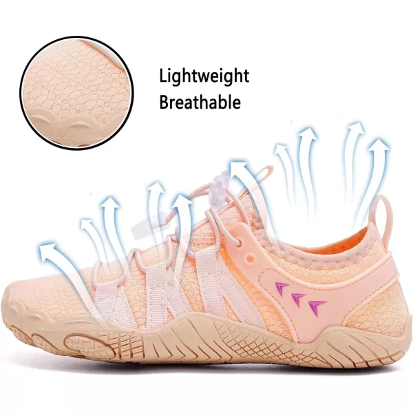 Quickshark Kids Water Shoes Boys Girls Barefoot Aqua Socks Outdoor Indoor Quick Dry Sandals Lightweight Slip On Walking Sneakers for Beach Pool Swim Little KidBig Kid9pink