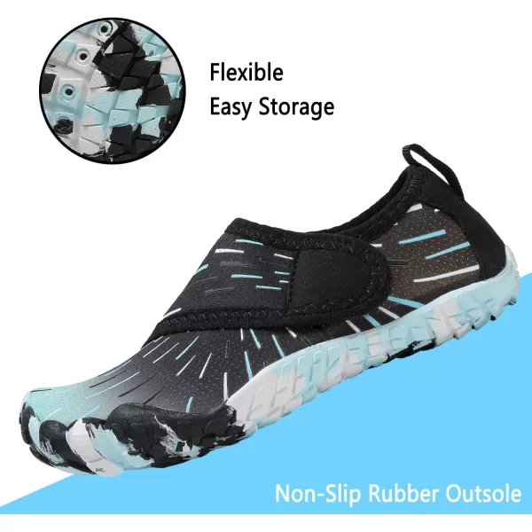 Quickshark Kids Water Shoes Boys Girls Barefoot Aqua Socks Outdoor Indoor Quick Dry Sandals Lightweight Slip On Walking Sneakers for Beach Pool Swim Little KidBig Kid12black