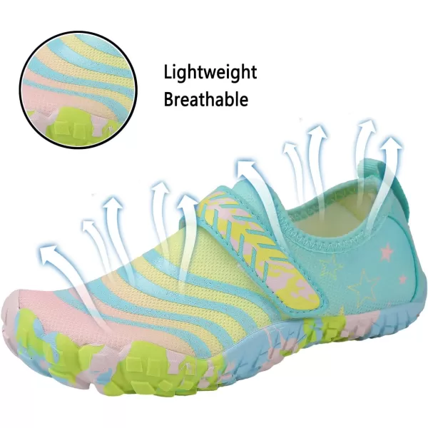 Quickshark Kids Water Shoes Boys Girls Barefoot Aqua Socks Outdoor Indoor Quick Dry Sandals Lightweight Slip On Walking Sneakers for Beach Pool Swim Little KidBig Kid11cyan