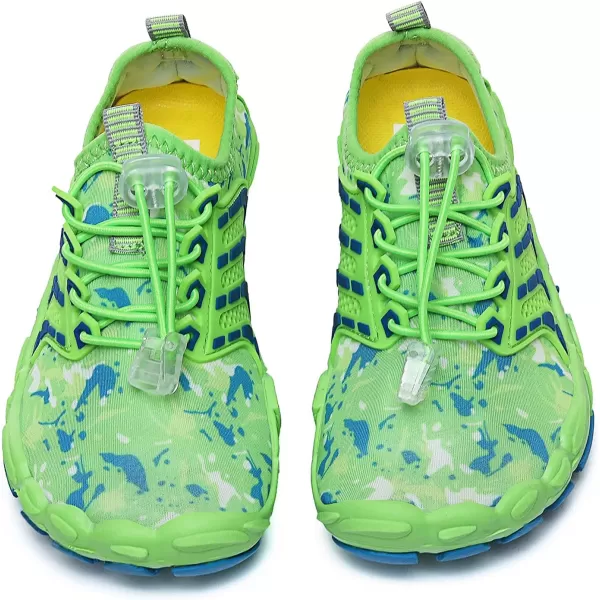 Quickshark Kids Water Shoes Boys Girls Barefoot Aqua Socks Outdoor Indoor Quick Dry Sandals Lightweight Slip On Walking Sneakers for Beach Pool Swim Little KidBig Kid3green