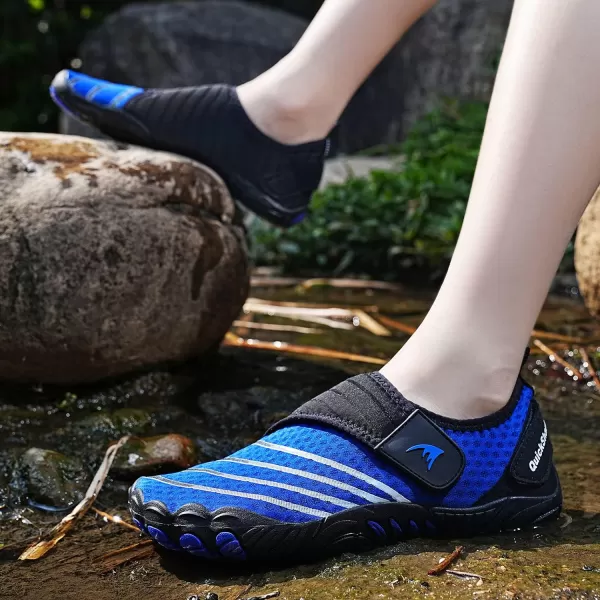 Quickshark Kids Water Shoes Boys Girls Barefoot Aqua Socks Outdoor Indoor Quick Dry Sandals Lightweight Slip On Walking Sneakers for Beach Pool Swim Little KidBig Kid2blueBlack