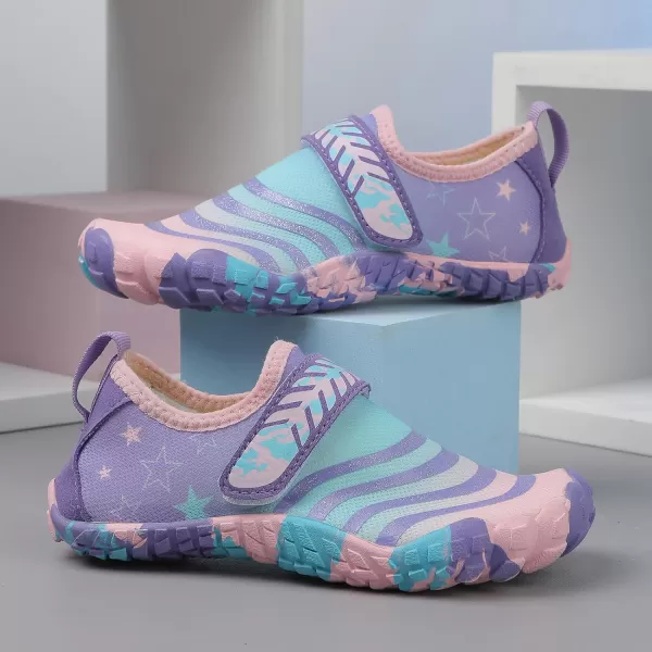 Quickshark Kids Water Shoes Boys Girls Barefoot Aqua Socks Outdoor Indoor Quick Dry Sandals Lightweight Slip On Walking Sneakers for Beach Pool Swim Little KidBig Kid11purple