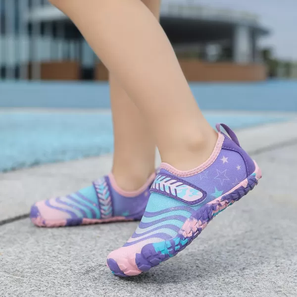 Quickshark Kids Water Shoes Boys Girls Barefoot Aqua Socks Outdoor Indoor Quick Dry Sandals Lightweight Slip On Walking Sneakers for Beach Pool Swim Little KidBig Kid11purple