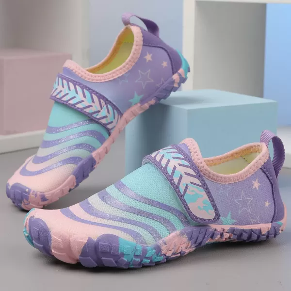 Quickshark Kids Water Shoes Boys Girls Barefoot Aqua Socks Outdoor Indoor Quick Dry Sandals Lightweight Slip On Walking Sneakers for Beach Pool Swim Little KidBig Kid11purple