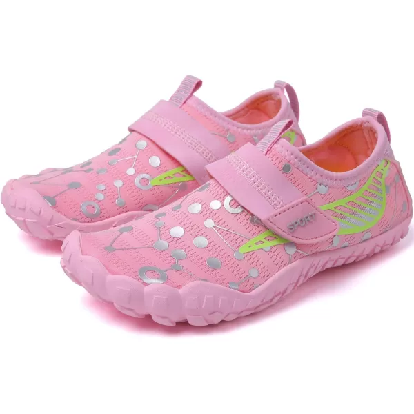 Quickshark Kids Water Shoes Boys Girls Barefoot Aqua Socks Outdoor Indoor Quick Dry Sandals Lightweight Slip On Walking Sneakers for Beach Pool Swim Little KidBig Kid7pink