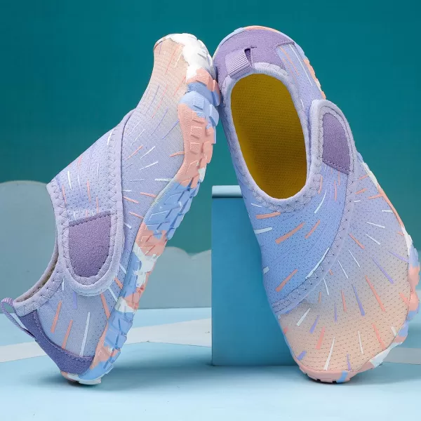 Quickshark Kids Water Shoes Boys Girls Barefoot Aqua Socks Outdoor Indoor Quick Dry Sandals Lightweight Slip On Walking Sneakers for Beach Pool Swim Little KidBig Kid12purple