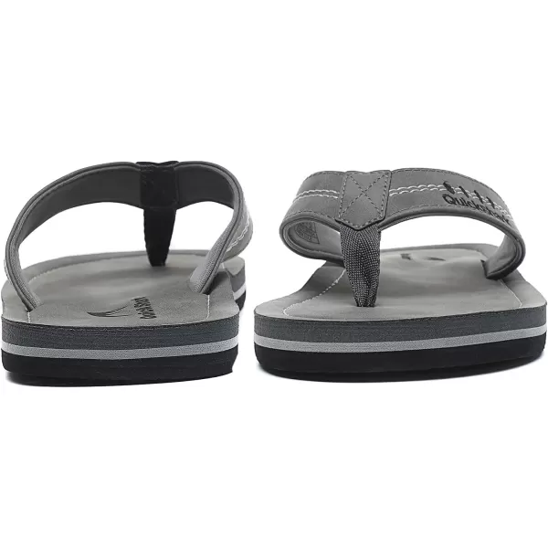 Quickshark Mens Flip Flops Leather Thong Sandals Arch Support Beach Slippers1grey