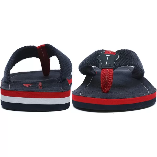Quickshark Mens Flip Flops Leather Thong Sandals Arch Support Beach Slippers2blueRed