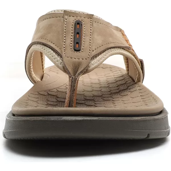 Quickshark Mens Flip Flops Leather Thong Sandals Arch Support Beach Slippers5sand
