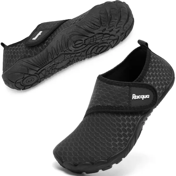 Racqua Boys Kids Water Shoes Girls NonSlip Swim Beach Sports Pool Breathable Shoes Quick Dry Lightweight Outdoor Aqua ShoesLittle KidBig KidWzk168black