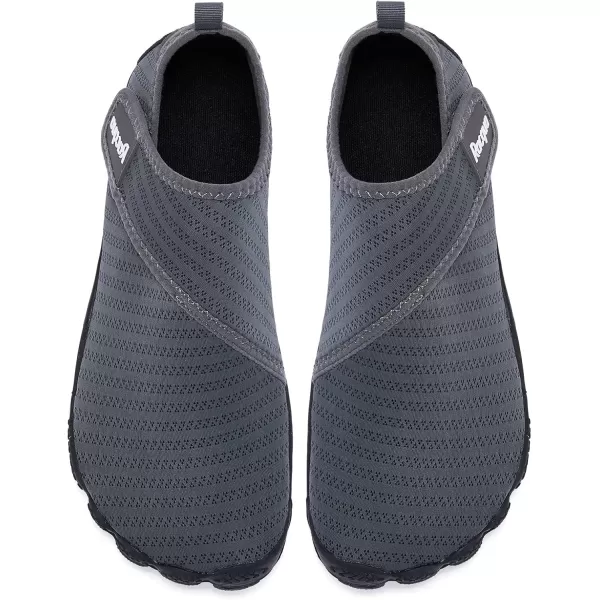 Racqua Mens Womens SlipOn Water Shoes Quick Dry Barefoot Lightweight Aqua Shoes Beach Swim Pool Hiking Sport ShoesWz117mgrey