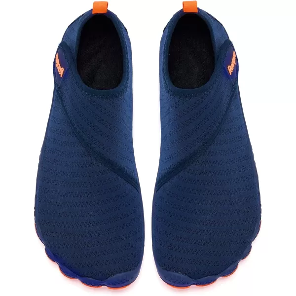 Racqua Mens Womens SlipOn Water Shoes Quick Dry Barefoot Lightweight Aqua Shoes Beach Swim Pool Hiking Sport ShoesWz117mnavyOrange