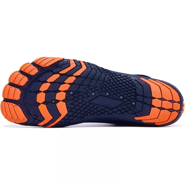 Racqua Mens Womens SlipOn Water Shoes Quick Dry Barefoot Lightweight Aqua Shoes Beach Swim Pool Hiking Sport ShoesWz117mnavyOrange