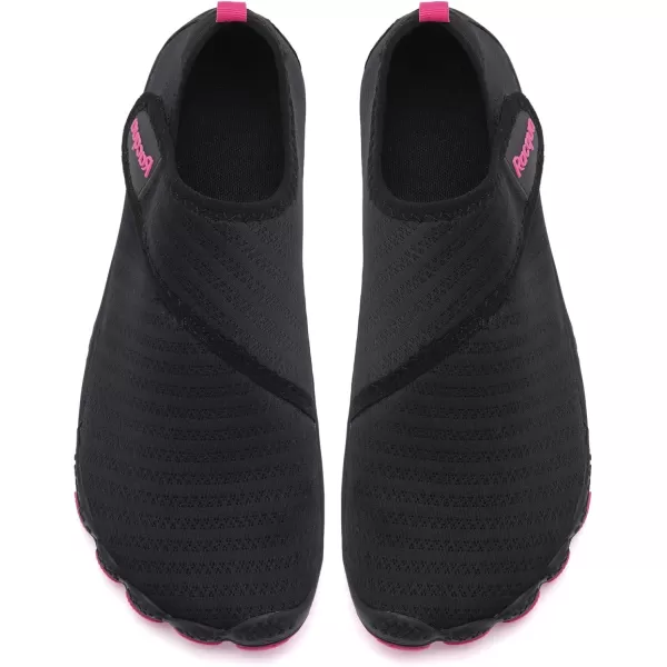 Racqua Mens Womens SlipOn Water Shoes Quick Dry Barefoot Lightweight Aqua Shoes Beach Swim Pool Hiking Sport ShoesWz117wblackRose