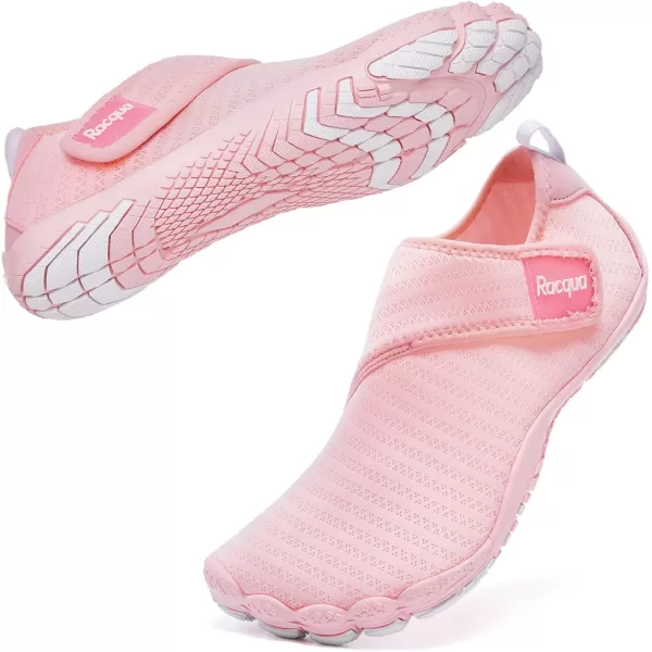 Racqua Mens Womens SlipOn Water Shoes Quick Dry Barefoot Lightweight Aqua Shoes Beach Swim Pool Hiking Sport ShoesWz117wpink