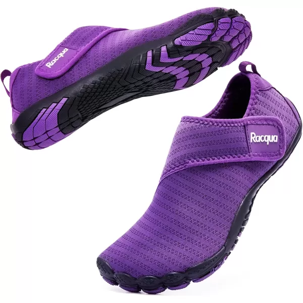Racqua Mens Womens SlipOn Water Shoes Quick Dry Barefoot Lightweight Aqua Shoes Beach Swim Pool Hiking Sport ShoesWz117wpurple