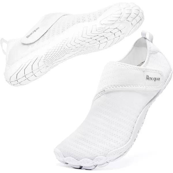 Racqua Mens Womens SlipOn Water Shoes Quick Dry Barefoot Lightweight Aqua Shoes Beach Swim Pool Hiking Sport ShoesWz117wwhite