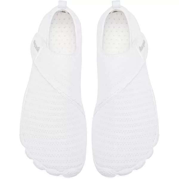 Racqua Mens Womens SlipOn Water Shoes Quick Dry Barefoot Lightweight Aqua Shoes Beach Swim Pool Hiking Sport ShoesWz117wwhite