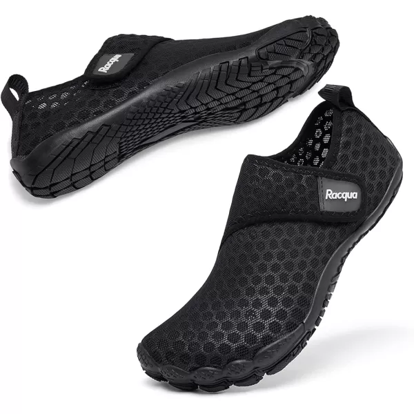Racqua Mens Womens SlipOn Water Shoes Quick Dry Barefoot Lightweight Aqua Shoes Beach Swim Pool Hiking Sport ShoesWz118mblack