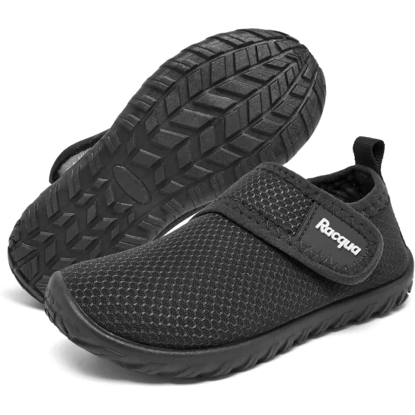 Racqua Toddler Baby Water Shoes Swimming Slip On Shoes for Kids Boys GirlsBabyToddlerHdk1607tblack