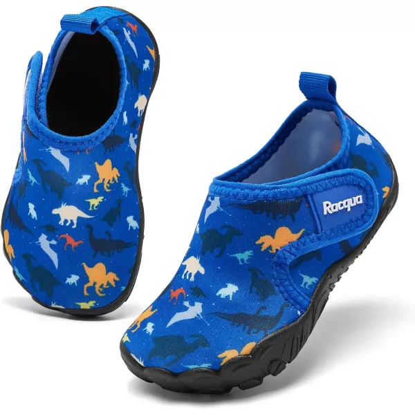 Racqua Toddler Boys Girls Water Shoes SlipOn Quick Dry Aqua Kids Shoes Lightweight Breathable Swim shoesToddlerLittle KidWzk1651blue Dinosaur