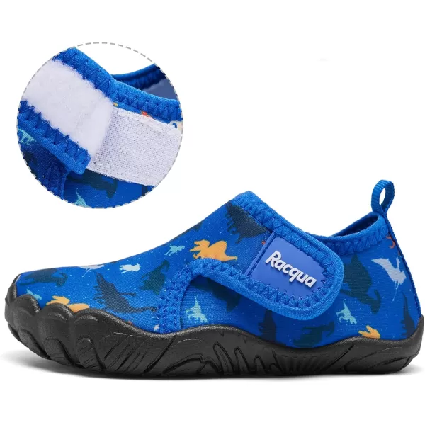Racqua Toddler Boys Girls Water Shoes SlipOn Quick Dry Aqua Kids Shoes Lightweight Breathable Swim shoesToddlerLittle KidWzk1651blue Dinosaur
