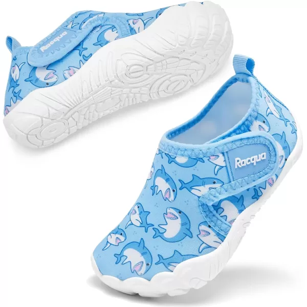 Racqua Toddler Boys Girls Water Shoes SlipOn Quick Dry Aqua Kids Shoes Lightweight Breathable Swim shoesToddlerLittle KidWzk1651blue Shark