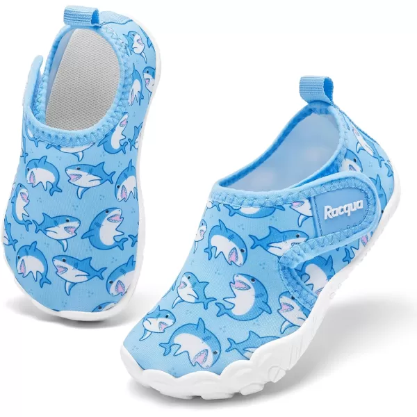 Racqua Toddler Boys Girls Water Shoes SlipOn Quick Dry Aqua Kids Shoes Lightweight Breathable Swim shoesToddlerLittle KidWzk1651blue Shark