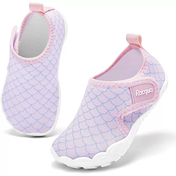 Racqua Toddler Boys Girls Water Shoes SlipOn Quick Dry Aqua Kids Shoes Lightweight Breathable Swim shoesToddlerLittle KidWzk1651pink Mermaid