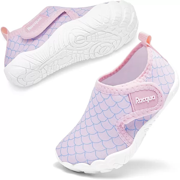 Racqua Toddler Boys Girls Water Shoes SlipOn Quick Dry Aqua Kids Shoes Lightweight Breathable Swim shoesToddlerLittle KidWzk1651pink Mermaid