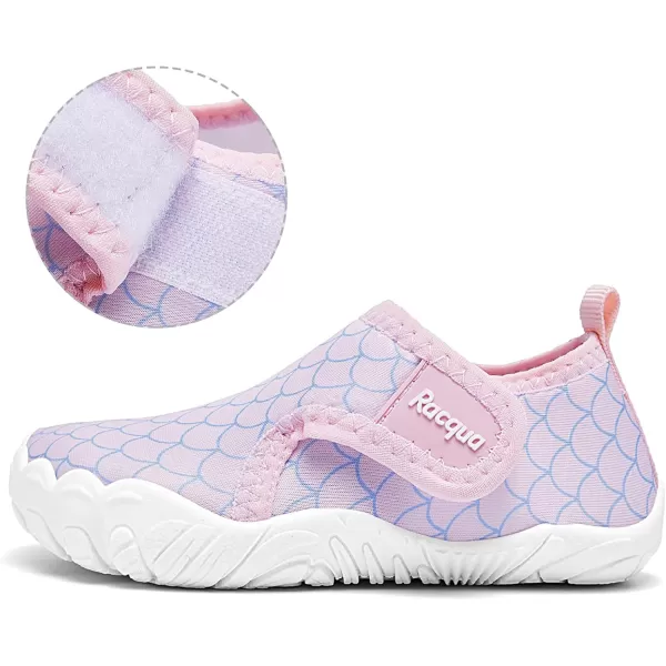 Racqua Toddler Boys Girls Water Shoes SlipOn Quick Dry Aqua Kids Shoes Lightweight Breathable Swim shoesToddlerLittle KidWzk1651pink Mermaid