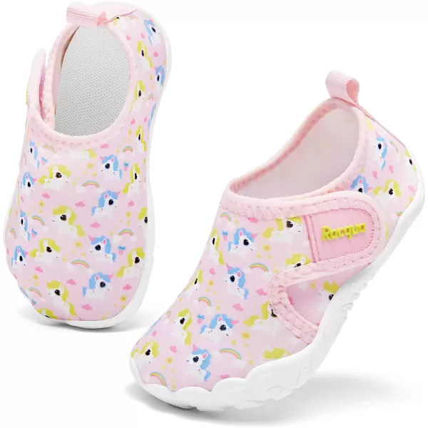 Racqua Toddler Boys Girls Water Shoes SlipOn Quick Dry Aqua Kids Shoes Lightweight Breathable Swim shoesToddlerLittle KidWzk1651pink Unicorn