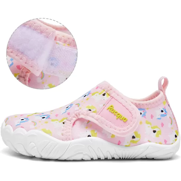 Racqua Toddler Boys Girls Water Shoes SlipOn Quick Dry Aqua Kids Shoes Lightweight Breathable Swim shoesToddlerLittle KidWzk1651pink Unicorn