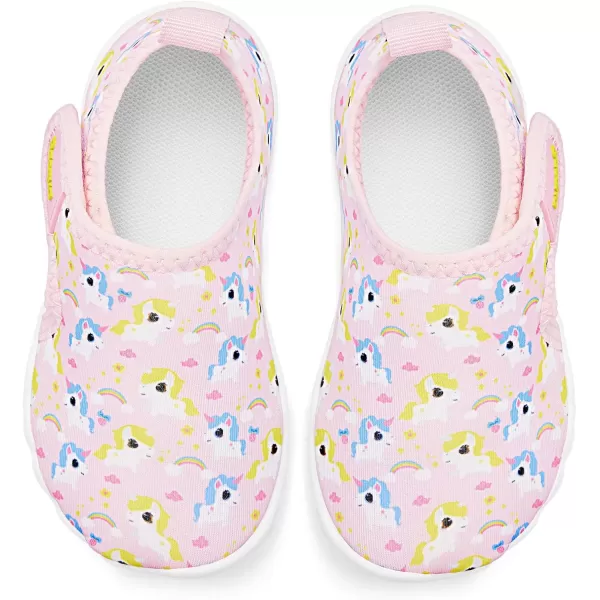 Racqua Toddler Boys Girls Water Shoes SlipOn Quick Dry Aqua Kids Shoes Lightweight Breathable Swim shoesToddlerLittle KidWzk1651pink Unicorn