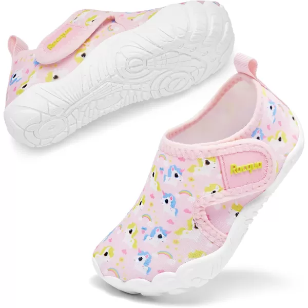 Racqua Toddler Boys Girls Water Shoes SlipOn Quick Dry Aqua Kids Shoes Lightweight Breathable Swim shoesToddlerLittle KidWzk1651pink Unicorn