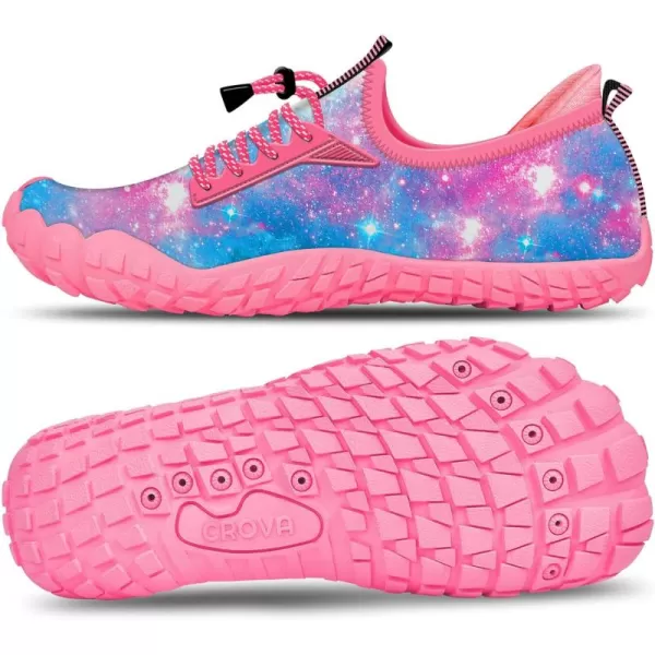 Builtin Heel Grips Water Shoes for Kids Girls Boys Hiking Wide Barefoot Swim Beach Pool Big KidBlue Galaxy