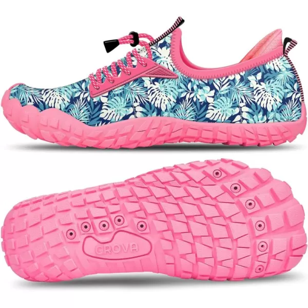 Builtin Heel Grips Water Shoes for Kids Girls Boys Hiking Wide Barefoot Swim Beach Pool Big KidBlue Seagrass