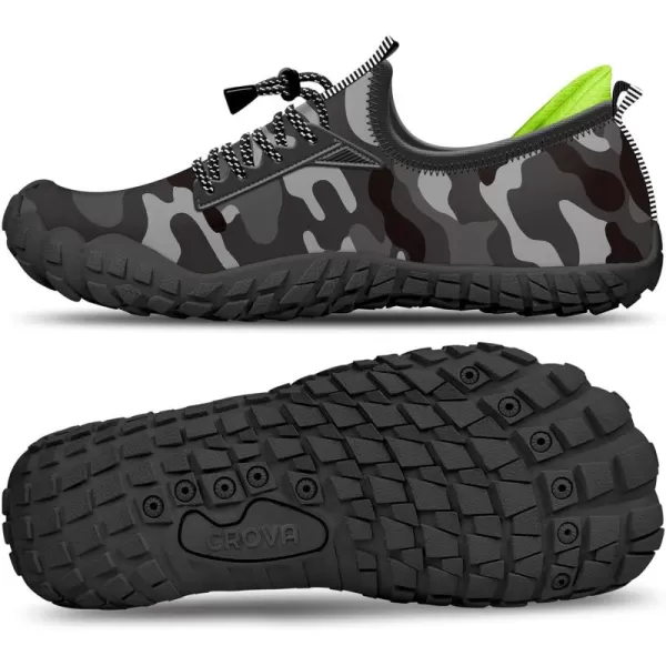 Builtin Heel Grips Water Shoes for Kids Girls Boys Hiking Wide Barefoot Swim Beach Pool Big KidClassic Camouflage