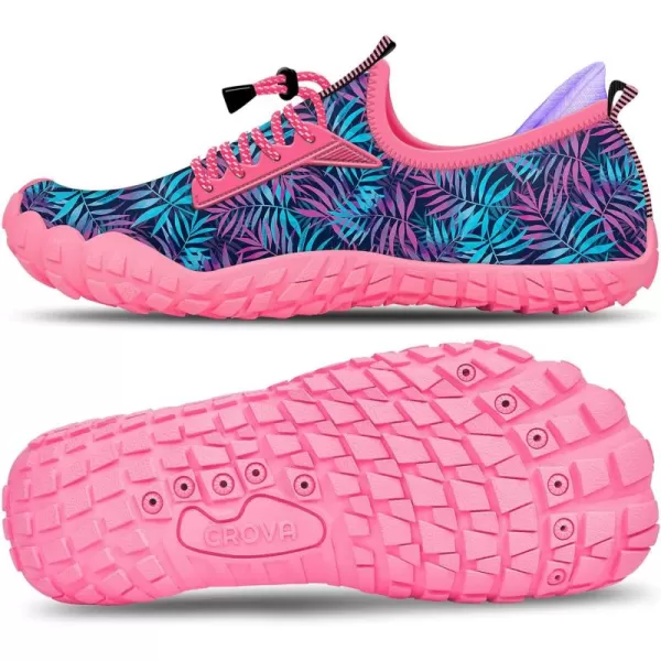 Builtin Heel Grips Water Shoes for Kids Girls Boys Hiking Wide Barefoot Swim Beach Pool Big KidEnthusiastic Seaweeds
