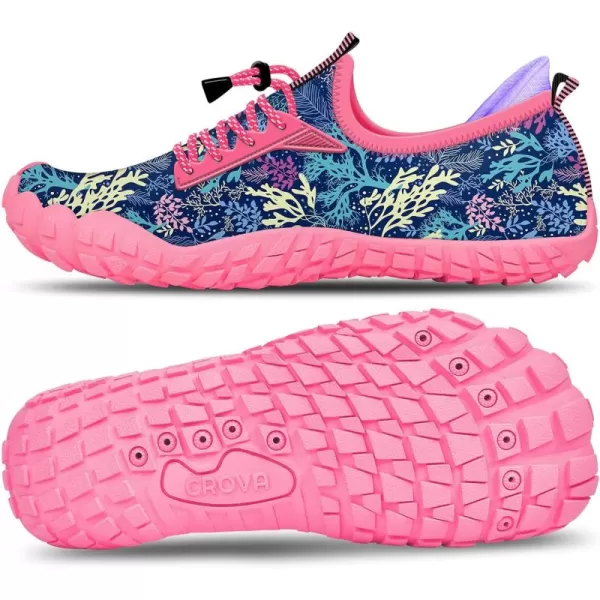 Builtin Heel Grips Water Shoes for Kids Girls Boys Hiking Wide Barefoot Swim Beach Pool Big KidRadiant Coral