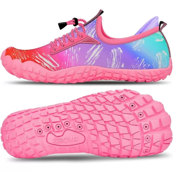 Builtin Heel Grips Water Shoes for Kids Girls Boys Hiking Wide Barefoot Swim Beach Pool Big KidSunshine Dance
