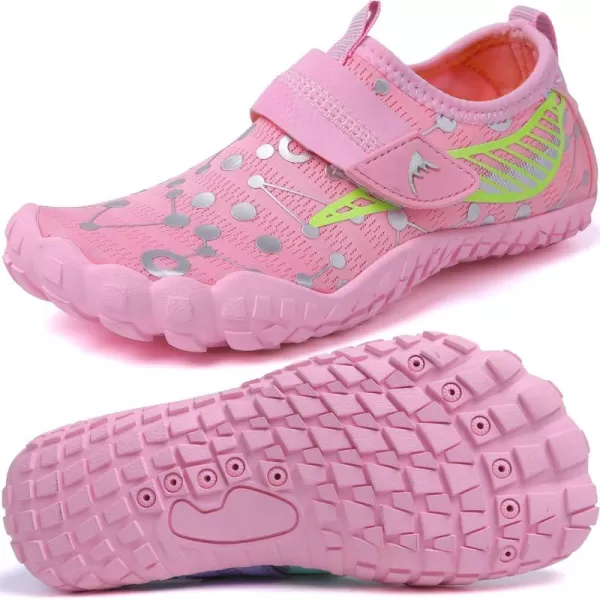 Quickshark Kids Water Shoes Boys Girls Barefoot Aqua Socks Outdoor Indoor Quick Dry Sandals Lightweight Slip On Walking Sneakers for Beach Pool Swim Little KidBig Kid7pink
