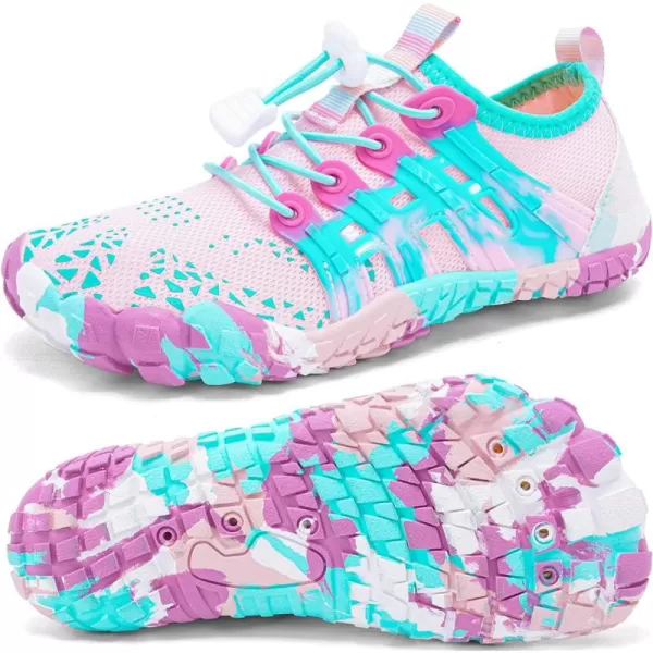 Quickshark Kids Water Shoes Boys Girls Barefoot Aqua Socks Outdoor Indoor Quick Dry Sandals Lightweight Slip On Walking Sneakers for Beach Pool Swim Little KidBig Kid10pink