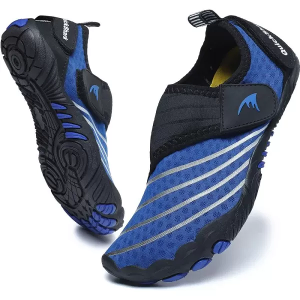 Quickshark Kids Water Shoes Boys Girls Barefoot Aqua Socks Outdoor Indoor Quick Dry Sandals Lightweight Slip On Walking Sneakers for Beach Pool Swim Little KidBig Kid2blueBlack