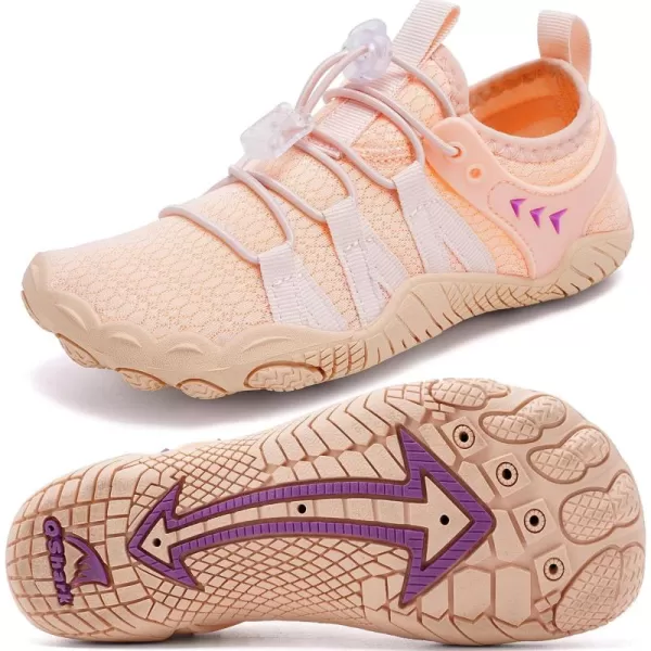 Quickshark Kids Water Shoes Boys Girls Barefoot Aqua Socks Outdoor Indoor Quick Dry Sandals Lightweight Slip On Walking Sneakers for Beach Pool Swim Little KidBig Kid9pink