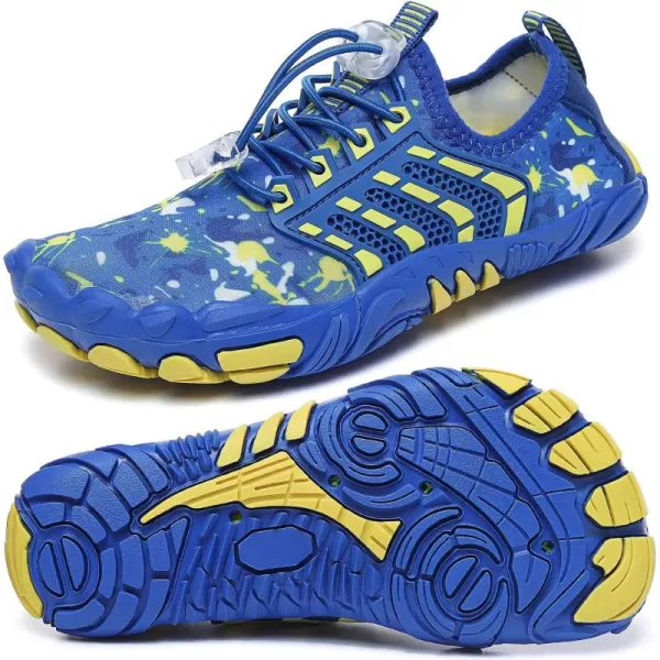 Quickshark Kids Water Shoes Boys Girls Barefoot Aqua Socks Outdoor Indoor Quick Dry Sandals Lightweight Slip On Walking Sneakers for Beach Pool Swim Little KidBig Kid3blue