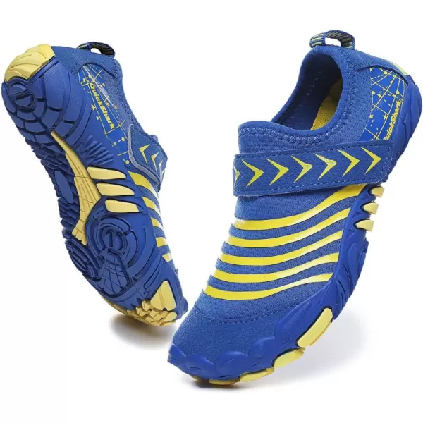 Quickshark Kids Water Shoes Boys Girls Barefoot Aqua Socks Outdoor Indoor Quick Dry Sandals Lightweight Slip On Walking Sneakers for Beach Pool Swim Little KidBig Kid1blueYellow