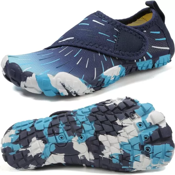 Quickshark Kids Water Shoes Boys Girls Barefoot Aqua Socks Outdoor Indoor Quick Dry Sandals Lightweight Slip On Walking Sneakers for Beach Pool Swim Little KidBig Kid12blue