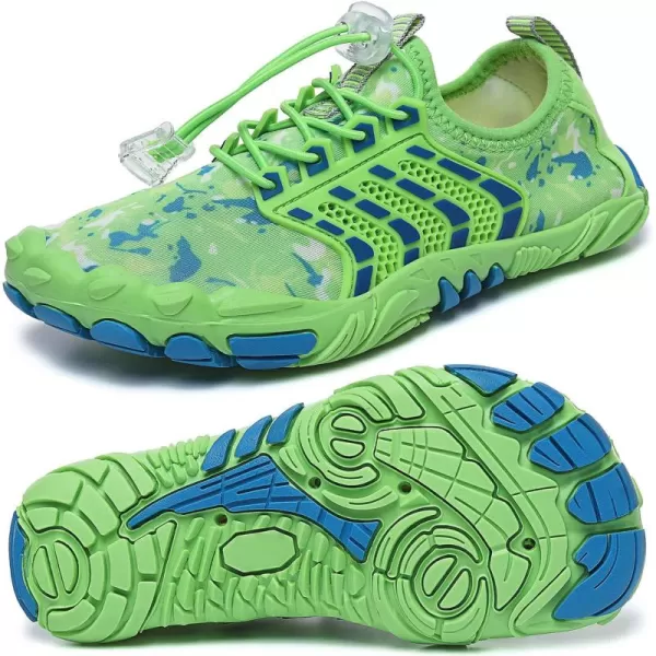 Quickshark Kids Water Shoes Boys Girls Barefoot Aqua Socks Outdoor Indoor Quick Dry Sandals Lightweight Slip On Walking Sneakers for Beach Pool Swim Little KidBig Kid3green